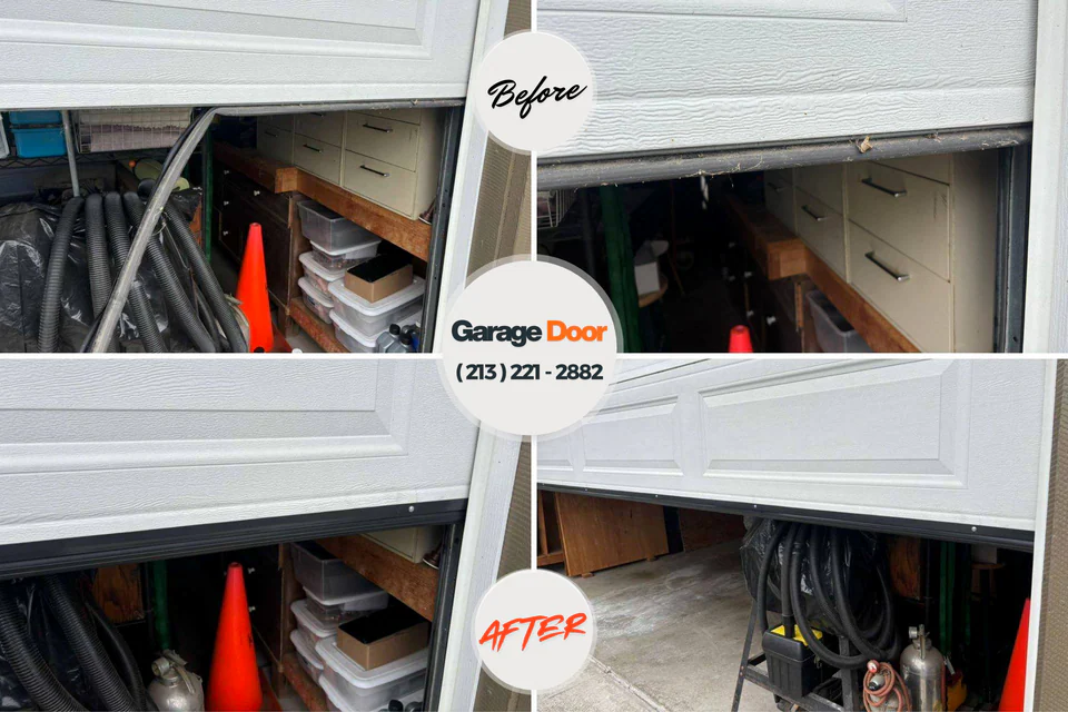 Before and after: garage door repair Auglaize County